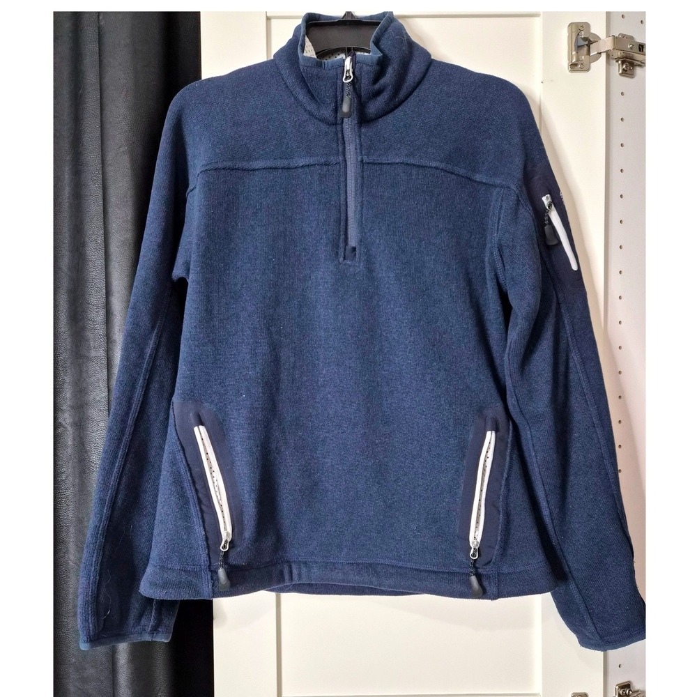 Henri Lloyd Marine Technology Blue Fleece Quarter Zip Pullover Jacket‎ Size M